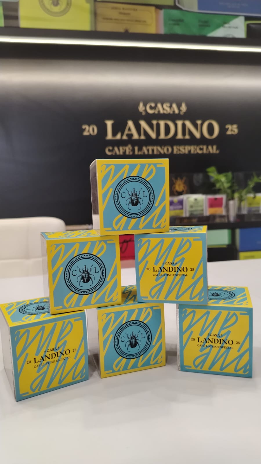 Café Peaberry Casa Landino — Cubo acrílico de 60 g